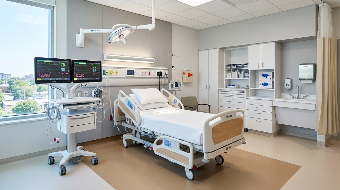 Operating theatre and diagnostic equipment setup